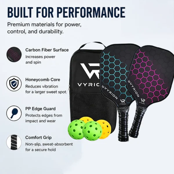 Random Pickleball Racquet Set 2 Rackets 4 Balls